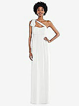 Alt View 2 Thumbnail - White Convertible Tie-Shoulder Empire Waist Maxi Dress