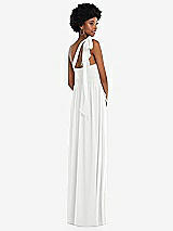 Alt View 3 Thumbnail - White Convertible Tie-Shoulder Empire Waist Maxi Dress