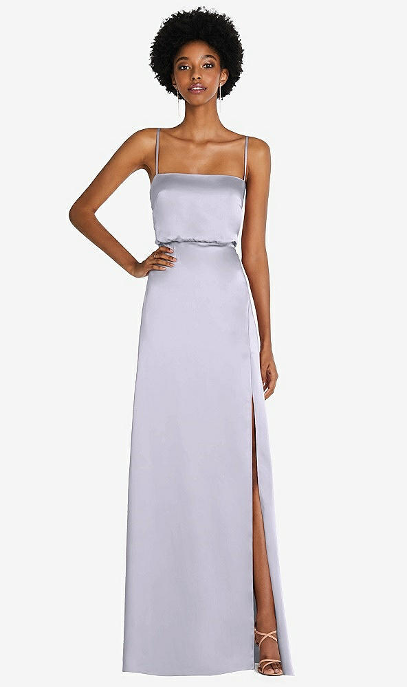 Front View - Silver Dove Low Tie-Back Maxi Dress with Adjustable Skinny Straps
