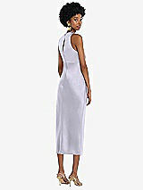 Rear View Thumbnail - Silver Dove Jewel Neck Sleeveless Midi Dress with Bias Skirt