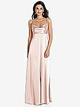 Front View Thumbnail - Blush Cowl-Neck Empire Waist Maxi Dress with Adjustable Straps