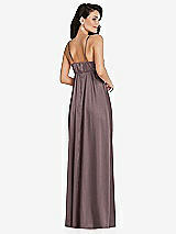 Rear View Thumbnail - French Truffle Cowl-Neck Empire Waist Maxi Dress with Adjustable Straps