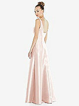 Rear View Thumbnail - Blush Sleeveless Square-Neck Princess Line Gown with Pockets