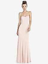 Front View Thumbnail - Blush Strapless Princess Line Crepe Mermaid Gown