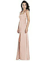 Side View Thumbnail - Cameo Flat Tie-Shoulder Empire Waist Maxi Dress with Front Slit