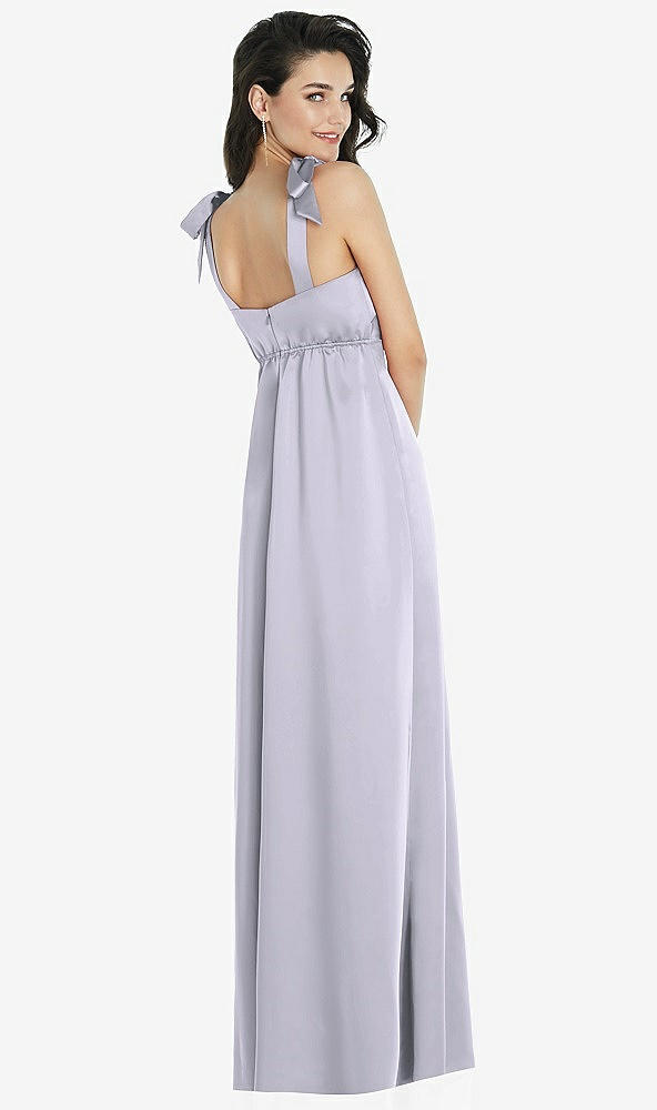 Back View - Silver Dove Flat Tie-Shoulder Empire Waist Maxi Dress with Front Slit