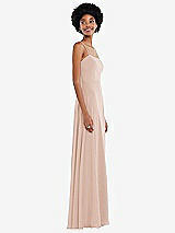 Side View Thumbnail - Cameo Scoop Neck Convertible Tie-Strap Maxi Dress with Front Slit