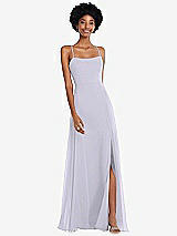 Front View Thumbnail - Silver Dove Scoop Neck Convertible Tie-Strap Maxi Dress with Front Slit