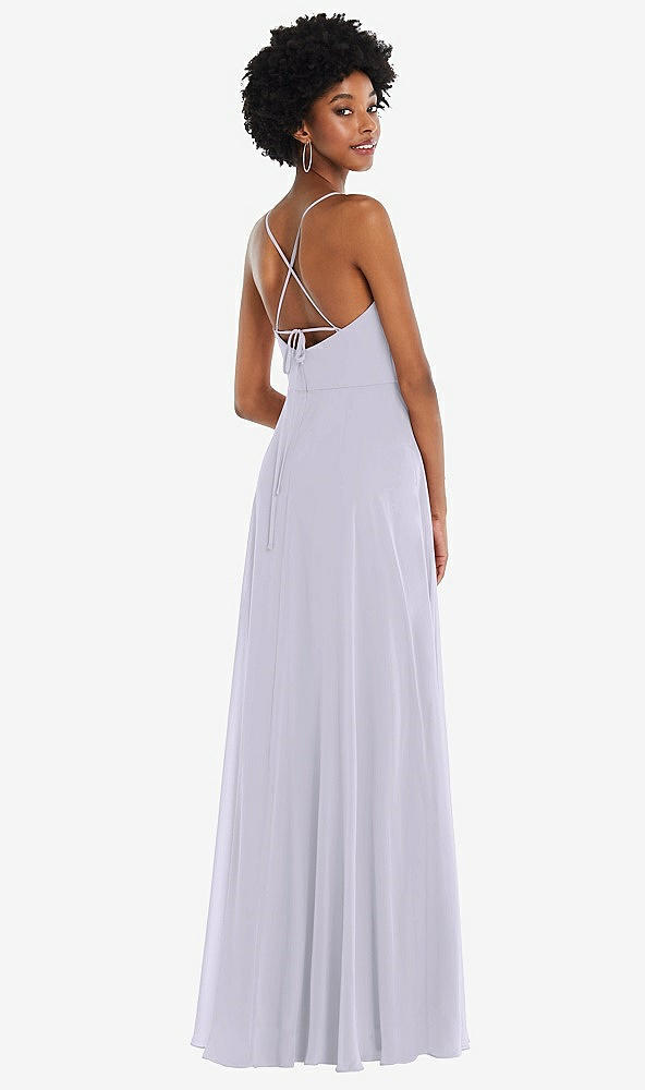 Back View - Silver Dove Scoop Neck Convertible Tie-Strap Maxi Dress with Front Slit