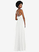 Rear View Thumbnail - White Scoop Neck Convertible Tie-Strap Maxi Dress with Front Slit