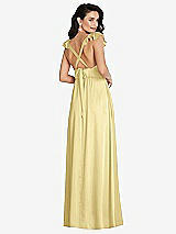 Alt View 1 Thumbnail - Pale Yellow Deep V-Neck Ruffle Cap Sleeve Maxi Dress with Convertible Straps