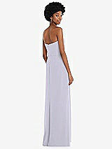 Rear View Thumbnail - Silver Dove Strapless Sweetheart Maxi Dress with Pleated Front Slit 
