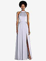 Front View Thumbnail - Silver Dove Stand Collar Cutout Tie Back Maxi Dress with Front Slit