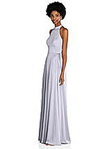 Side View Thumbnail - Silver Dove Stand Collar Cutout Tie Back Maxi Dress with Front Slit