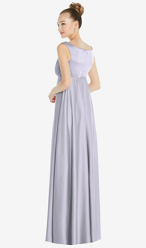 Back View - Silver Dove Convertible Strap Empire Waist Satin Maxi Dress