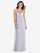 Front View Thumbnail - Silver Dove Twist Shirred Strapless Empire Waist Gown with Optional Straps