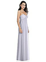Side View Thumbnail - Silver Dove Twist Shirred Strapless Empire Waist Gown with Optional Straps