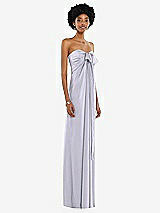 Alt View 5 Thumbnail - Silver Dove Draped Satin Grecian Column Gown with Convertible Straps