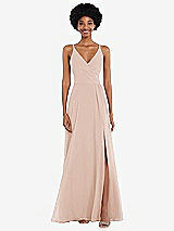 Front View Thumbnail - Cameo Faux Wrap Criss Cross Back Maxi Dress with Adjustable Straps