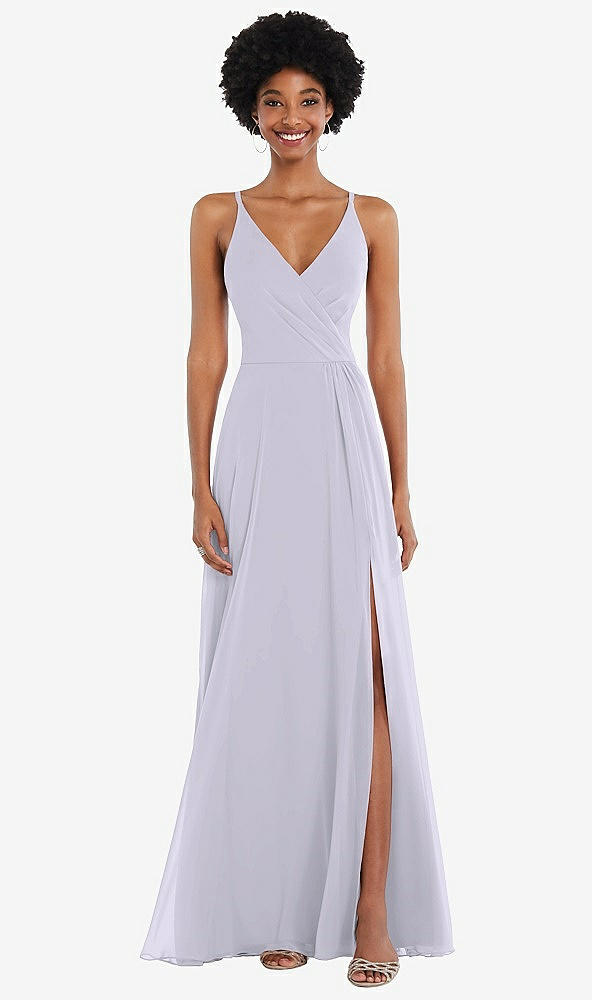 Front View - Silver Dove Faux Wrap Criss Cross Back Maxi Dress with Adjustable Straps