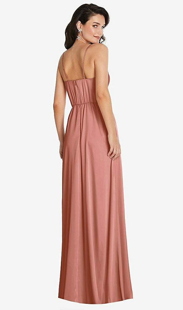 Back View - Desert Rose Cowl-Neck A-Line Maxi Dress with Adjustable Straps