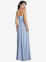 Rear View Thumbnail - Sky Blue Cowl-Neck A-Line Maxi Dress with Adjustable Straps