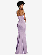 Rear View Thumbnail - Pale Purple Strapless Princess Line Lux Charmeuse Mermaid Gown