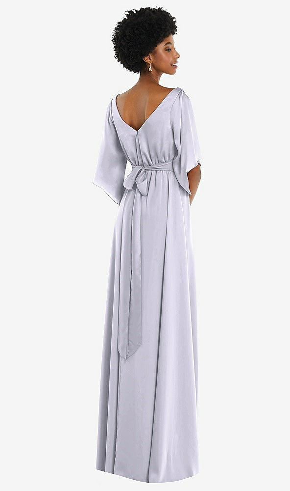 Back View - Silver Dove Asymmetric Bell Sleeve Wrap Maxi Dress with Front Slit