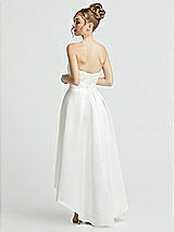 Rear View Thumbnail - Off White Sweetheart Strapless High Low Wedding Dress with Beaded Belt