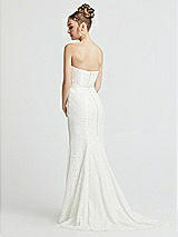 Rear View Thumbnail - Ivory Strapless Sequin Lace Trumpet Wedding Dress