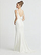 Rear View Thumbnail - Ivory Scoop Back Sequin Lace Trumpet Wedding Dress