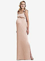 Front View Thumbnail - Cameo Flat Tie-Shoulder Empire Waist Maternity Dress