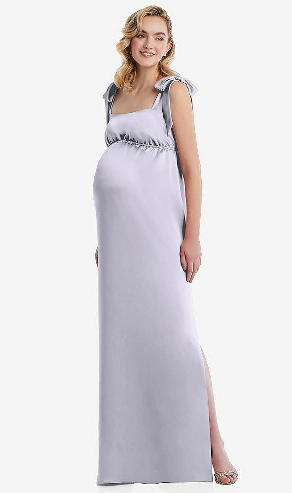 Front View - Silver Dove Flat Tie-Shoulder Empire Waist Maternity Dress