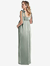 Rear View Thumbnail - Willow Green Flat Tie-Shoulder Empire Waist Maternity Dress