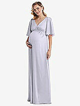 Front View Thumbnail - Silver Dove Flutter Bell Sleeve Empire Maternity Dress