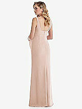 Rear View Thumbnail - Cameo Wide Strap Square Neck Maternity Trumpet Gown