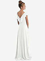 Rear View Thumbnail - White Cascading Ruffle Full Skirt Chiffon Junior Bridesmaid Dress