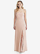Front View Thumbnail - Cameo Cuffed Strapless Maxi Dress with Front Slit