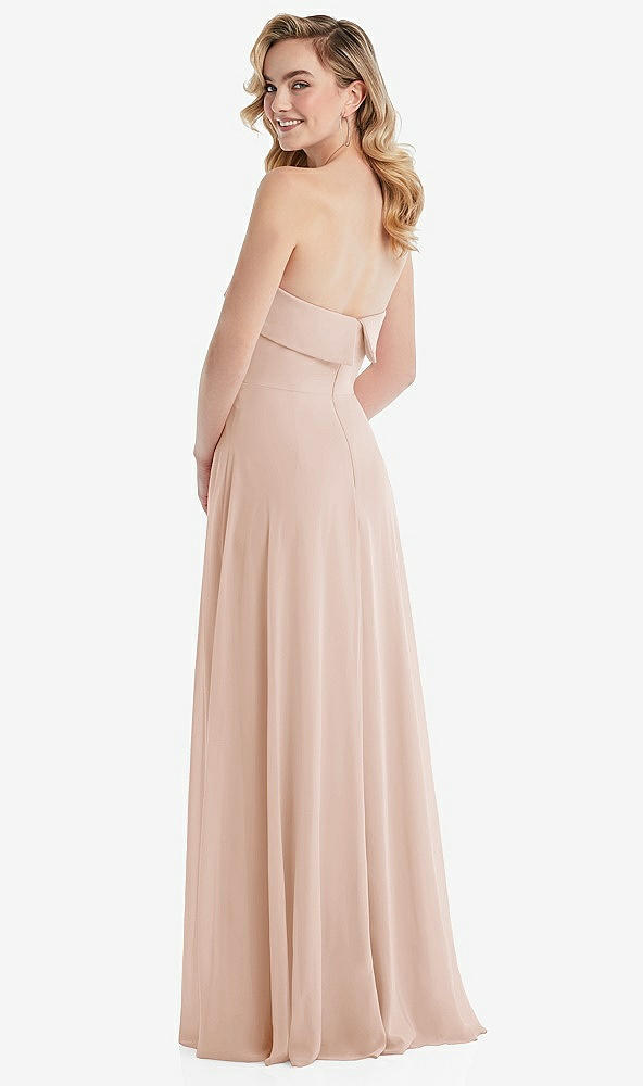 Back View - Cameo Cuffed Strapless Maxi Dress with Front Slit