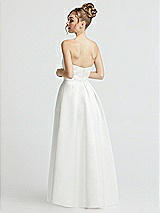 Rear View Thumbnail - Off White Sweetheart Strapless Satin Wedding Dress with Beaded Belt