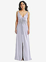 Front View Thumbnail - Silver Dove Skinny Strap Plunge Neckline Maxi Dress with Bow Detail