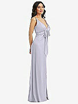 Side View Thumbnail - Silver Dove Skinny Strap Plunge Neckline Maxi Dress with Bow Detail