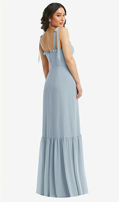 shoulder tie chiffon evening dress dessy collection