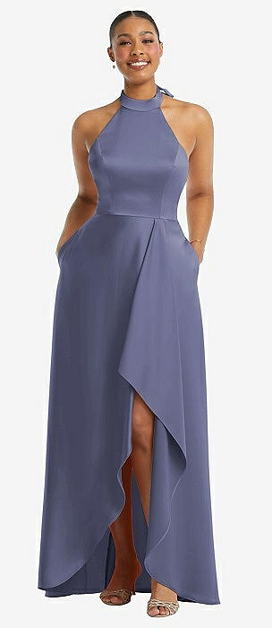 charmeuse and chiffon bridesmaid dress