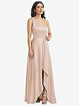 Front View Thumbnail - Cameo One-Shoulder High Low Maxi Dress with Pockets