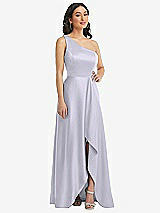 Front View Thumbnail - Silver Dove One-Shoulder High Low Maxi Dress with Pockets
