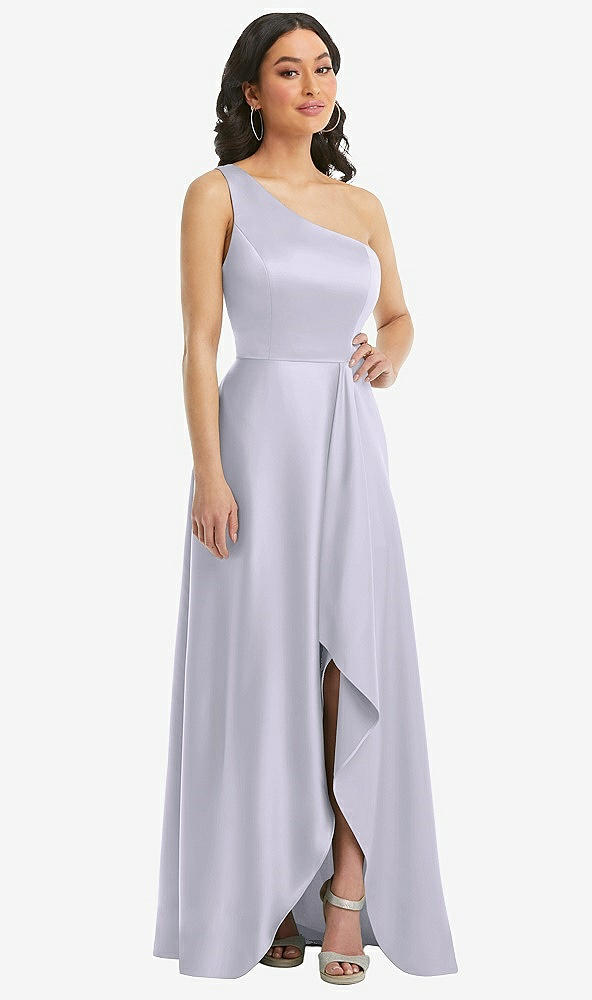 Front View - Silver Dove One-Shoulder High Low Maxi Dress with Pockets