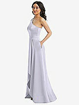 Side View Thumbnail - Silver Dove One-Shoulder High Low Maxi Dress with Pockets