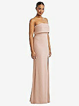 Side View Thumbnail - Cameo Strapless Overlay Bodice Crepe Maxi Dress with Front Slit
