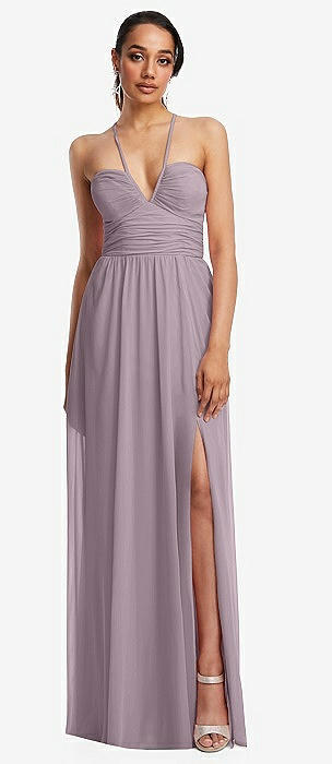 grey purple bridesmaid dresses purple maxi dress for wedding Berylove Women Grey Purple A Line Maxi Dress  V Neck Embroidered Chiffon Wedding Party Guest Dress with Long Sleeves, Grey  Purple / XL-parroquiadesanalbertomagno.com